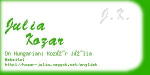 julia kozar business card